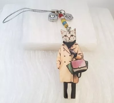 £4.95 • Buy Mobile Phone Charm Bag Charm For Cat Lovers 