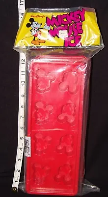 NWT Disney Mickey Mouse Red Ice Cube Tray Mold New In Sealed Package 1987 80s • $19.95