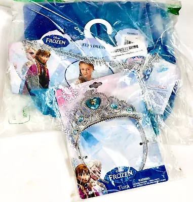 DISNEY FROZEN ELSA Princess Dress CHILD Dress 4-6x & Frozen Tiara • $11.99