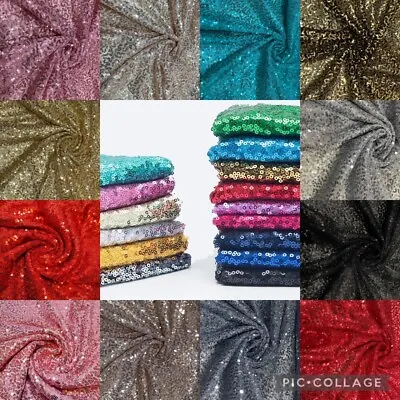 £1.50 • Buy 3mm Sequin Fabric Sparkly Shiny Bling Dress Deco Craft Net Fabric 130cm Wide