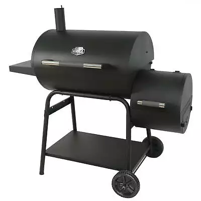 Expert Grill 28  Offset Steel Charcoal Smoker Grill With Side Firebox Black • $114.30