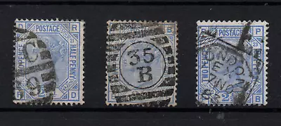 GB QV 2 1/2d Blue SG157 Plates 21 22 & 23 Used WS35746 • £10