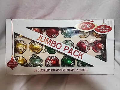 18 Vintage Coby Mercury Glass Christmas Ornaments Stenciled 2¼  W/ Box Priority • $50