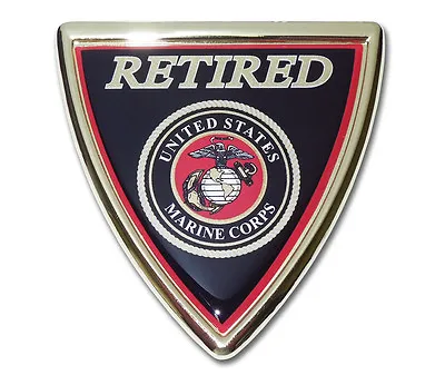Retired Marine Corps Usmc Shield Military Logo Chrome Auto Car Emblem Usa Made • $39.99