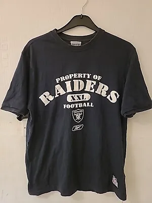 Reebok Oakland Raiders Football NFL Tshirt Size L Black • £13.99