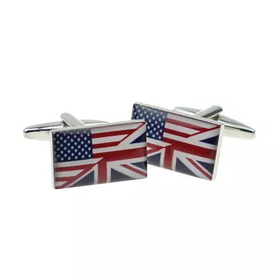 Union Jack Mixed With Stars & Stripes Cufflinks UK & USA Boxed - X2BOCF059 • £9.99