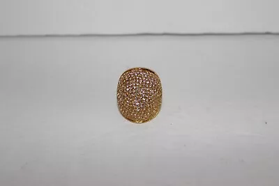 Michael Kors Rhinestone Gold Tone Band Ring Size 7.25 • $14