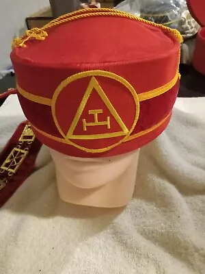 Masonic Acessories  Hat  Necklace  Scarf Red Rope  Case And Apron • $50