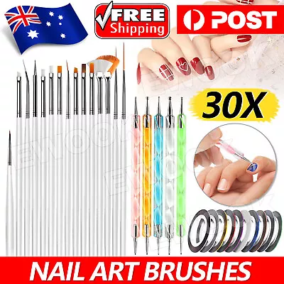 30pcs Nail Art Brushes Dotting Pen Polish Tool Design Set Brush Painting Drawing • $6.85