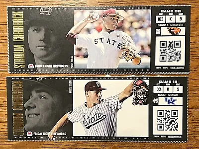 2020 Mississippi State Baseball Collectible Ticket Stub (2 Pack) JT Ginn NY Mets • $12.99