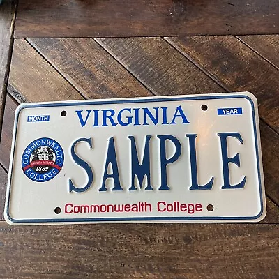 Virginia Sample License Plate; Commonwealth College; Sample; Older Style • $32.99