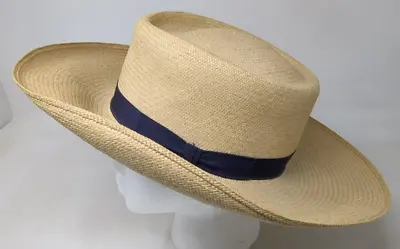 Vintage Tardan Summer Beach Sun Straw Panama Hat Mexico Size 56 / 7 Men Women • $49.99