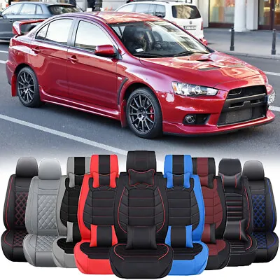 Deluxe PU Car Seat Covers 2/5-Seats Cushion Front & Rear For Mitsubishi Lancer • $159.09