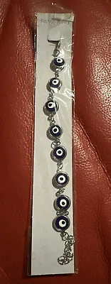 BNIP LUCKY EYE EVIL EYE  Silver Bracelet Fashion Jewellery UNWANTED GIFT • $12