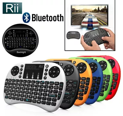 NEW Rii I8+ Mini Bluetooth Keyboard Backlight Touchpad W Mouse + Charger • $28.99