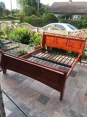 £225 • Buy King Size Bed Frame Hard Wood Sleigh Style