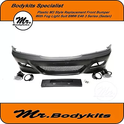 $369 • Buy M3 Style Plastic Replacement Front Bumper For BMW E46 4 Door Sedan 1998-2004