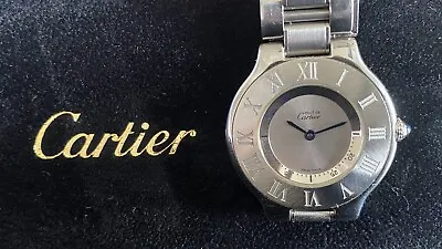 Must De Cartier 21 Ref 1330 Stainless Steel Authentic Rare Neo Vintage Watch • $999