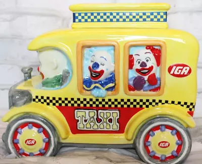 Vintage IGA Circus Daze Cookie Jar Clown Taxi Car 2002 Special Edition • $59.95