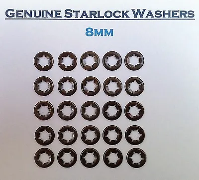£2.99 • Buy Quick Lock Starlock Push On Fasteners Speed Locking Washers  Clips 25 X 8mm 