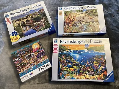 Lot Of 4 Jigsaw Puzzles 3 Ravensburger 1 Buffalo Punfuzzle  Complete • $12.25