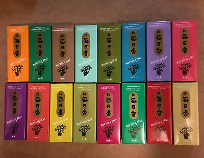 16 Boxes Assorted Japanese Nippon Kodo Morning Star Incense (200 Sticks Per Box) • $134.95