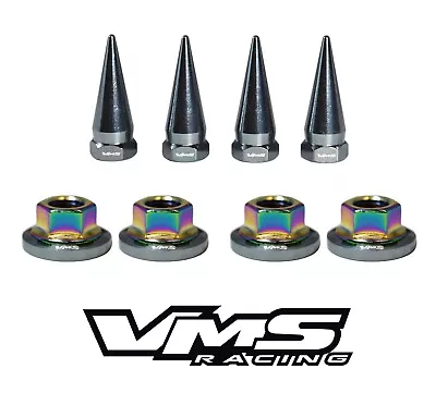 4 Vms Racing 14mm Strut Spikes + Gunmetal Washers & Neo Chrome Nuts For Mazda • $29.95