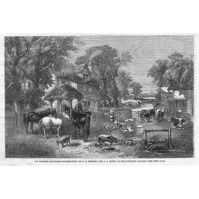 FINE ART An English Farmyard In Summer Time By JF Herring - Antique Print 1860 • £9.99