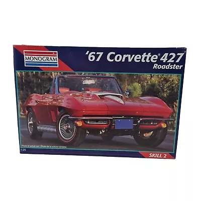 🚨 Monogram 1:25 Scale '67 Corvette 427 Roadster 2968 Plastic Model Kit 1998 • $10