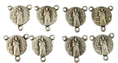 Notre Dame De Laghet Lily Vintage Rosary Center Medals Parts Lot 8pc • $11.25