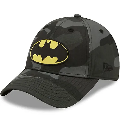 New Era Kids Batman Badge 9FORTY Adjustable Baseball Cap Hat - Grey Camo • £19.95
