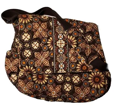 Vera Bradley Brown Floral Quilted Diaper Bag Messenger  • $18.95