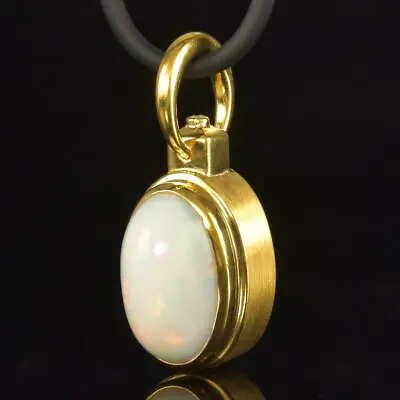 18K Gold Vermeil Sterling Silver Pendant Ethiopian Welo Opal & Diamond 6.59 G • $199