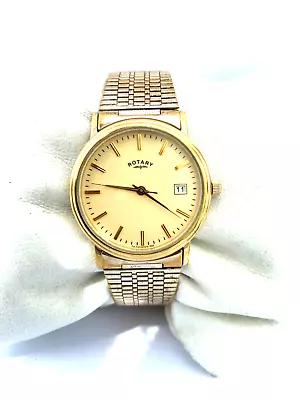 Rotary Mens Vintage Swiss Classic 50MT WR Quart Date Bracelet Watch GB03849/03 • $145.97