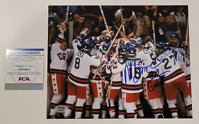 MIKE ERUZIONE Signed 8x10 Photo-MIRACLE ON ICE-TEAM USA OLYMPIC HOCKEY-PSA • $34.99