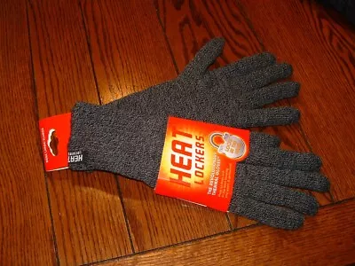 Heat Lockers Men's Gray Knit Insulating Yarn Faux Fur Lined Gloves Size  L/XL • $5.99