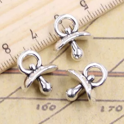 Baby Pacifier Binky Teether Charms 16x14x8mm Tibetan Silver Color Pendants 10pcs • $9.99