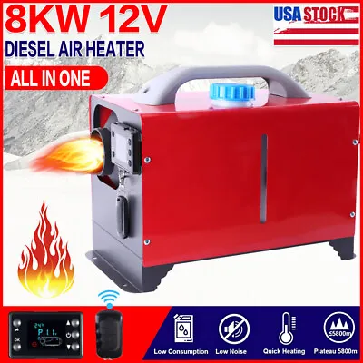 8KW 12V All In One Air Diesel Heater Remote Lcd Monitor Car Truck Boat Motorhome • $60.20
