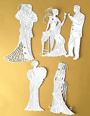 2 Sets-tattered Lace Art Deco Lady & Gent Die Cuts • £2.95