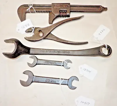 Wrenches Vintage (5) FORD SCRIPT Signed Model T & A Wrenches & Pliers USA • $89.08