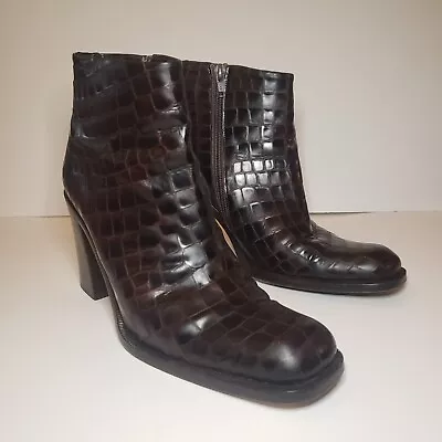 Vintage Via Spiga Espresso Brown Ankle Boots Sz 9.5 • $74.99