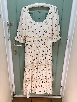 Strawberry Dress 12 Cottagecore Vintage Style Fairycore • £30