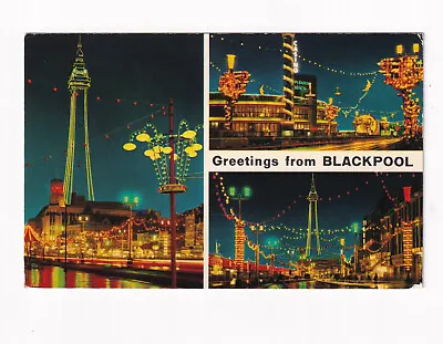 John Hinde Multiview Postcard Greetings From Blackpool • £2.99