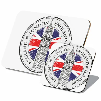 1x Cork Placemat & Coaster Set - London England UK Big Ben Union Jack #5998 • £14.99