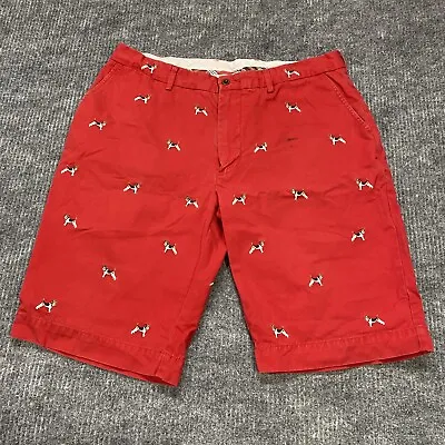 POLO RALPH LAUREN Red Terroir Bulldog Dog Shorts Mens Size 36 Stretch Classic • $29.99