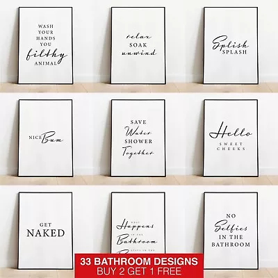 £2.99 • Buy Bathroom Wall Art Prints Decor Picture Minimalist Art Funny Poster Quote Home