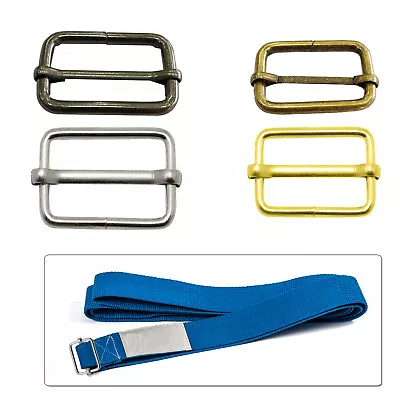 Metal Slider Buckle Webbing Tri-Bar Adjusters Belt Straps Boats Shoes Fasteners • £3.09