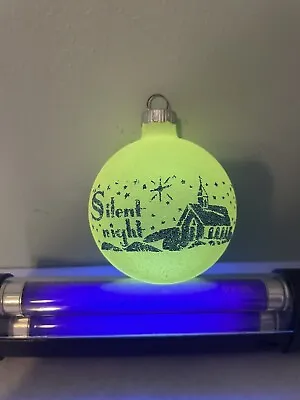 VTG Unsilvered Glow At Night Glass Silent Night Christmas Ornament Shiny Brite • $42.52