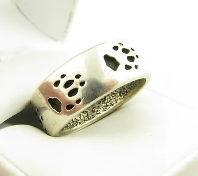 Vintage Animal Paw Print Shadowbox 9mm Eternity Design Band Ring Sz 11.5 • $27.95