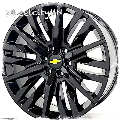 22  Gloss Black 2021 Chevy Silverado Tahoe Suburban OE Replica 5921 Rims 6x5.5 • $1199.99